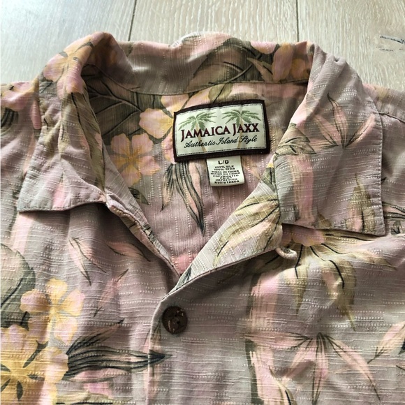 Jamaica Jaxx 100% Silk Hawaiian Button Down Shirt Size L - Picture 4 of 10